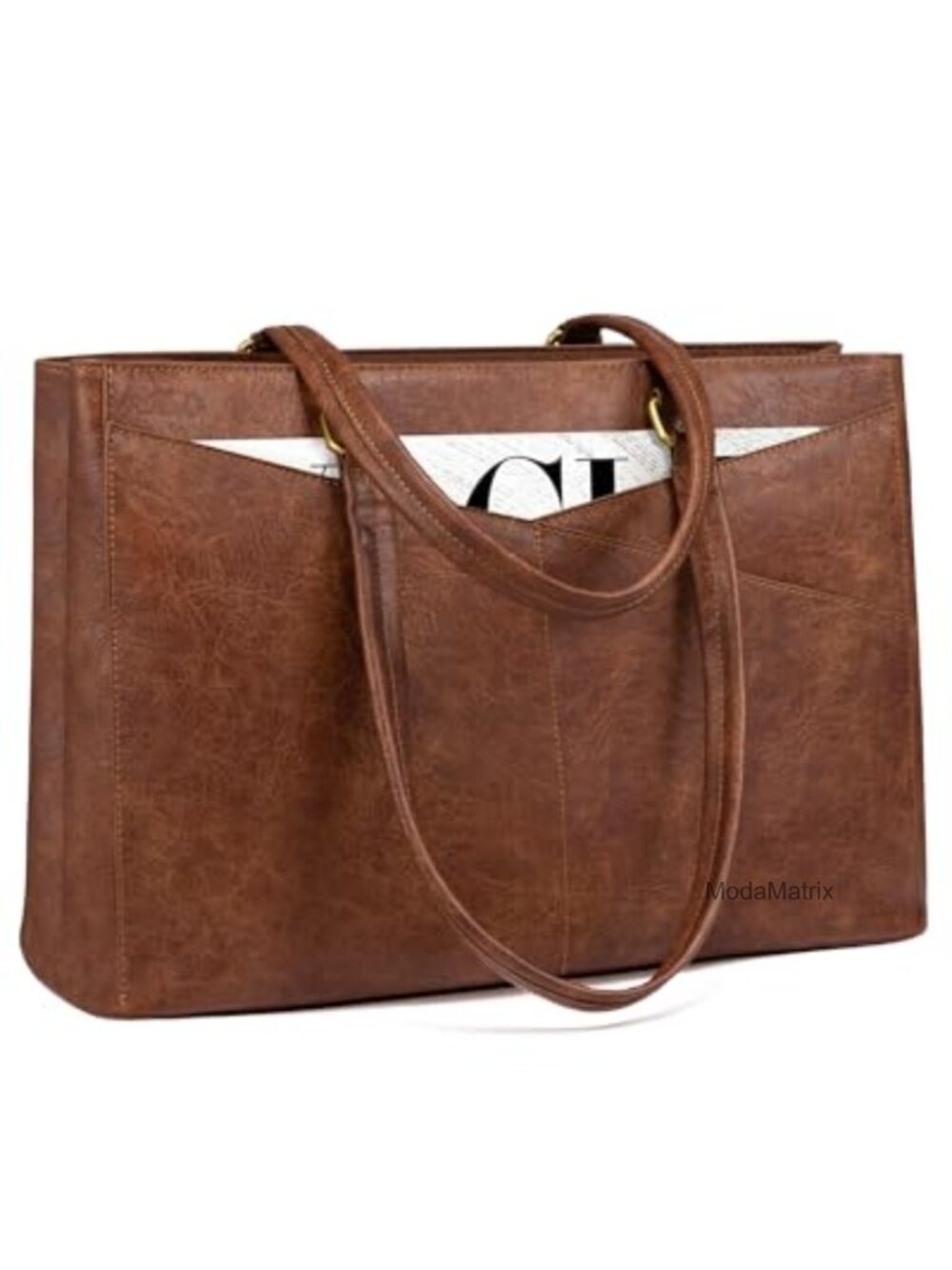 LOVEVOOK Laptop Tote Bag Water Resistant PU Leather Work Briefcase